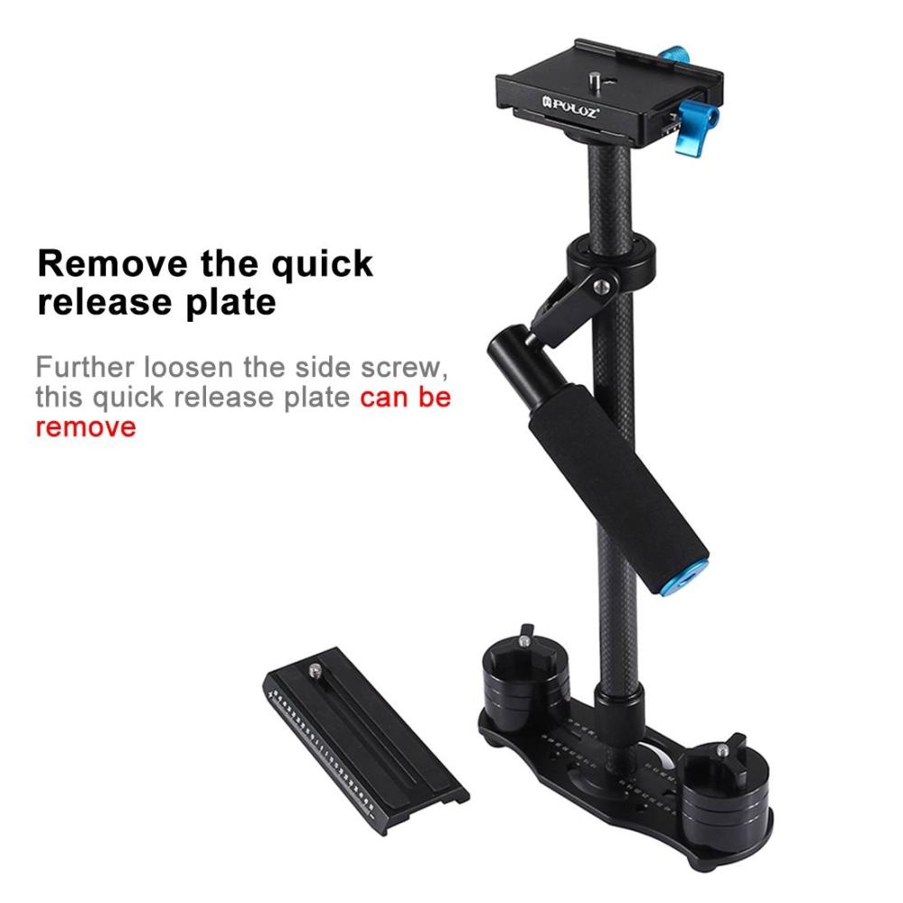 Puluz Handhållen kolfiber stabilisator för DSLR/DV-kameror (38.5-61cm)
