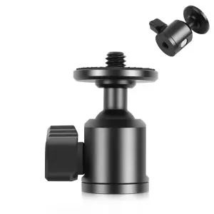 Puluz kuglehoved mini 1/4-tommer med gevind og knapl&aring;s