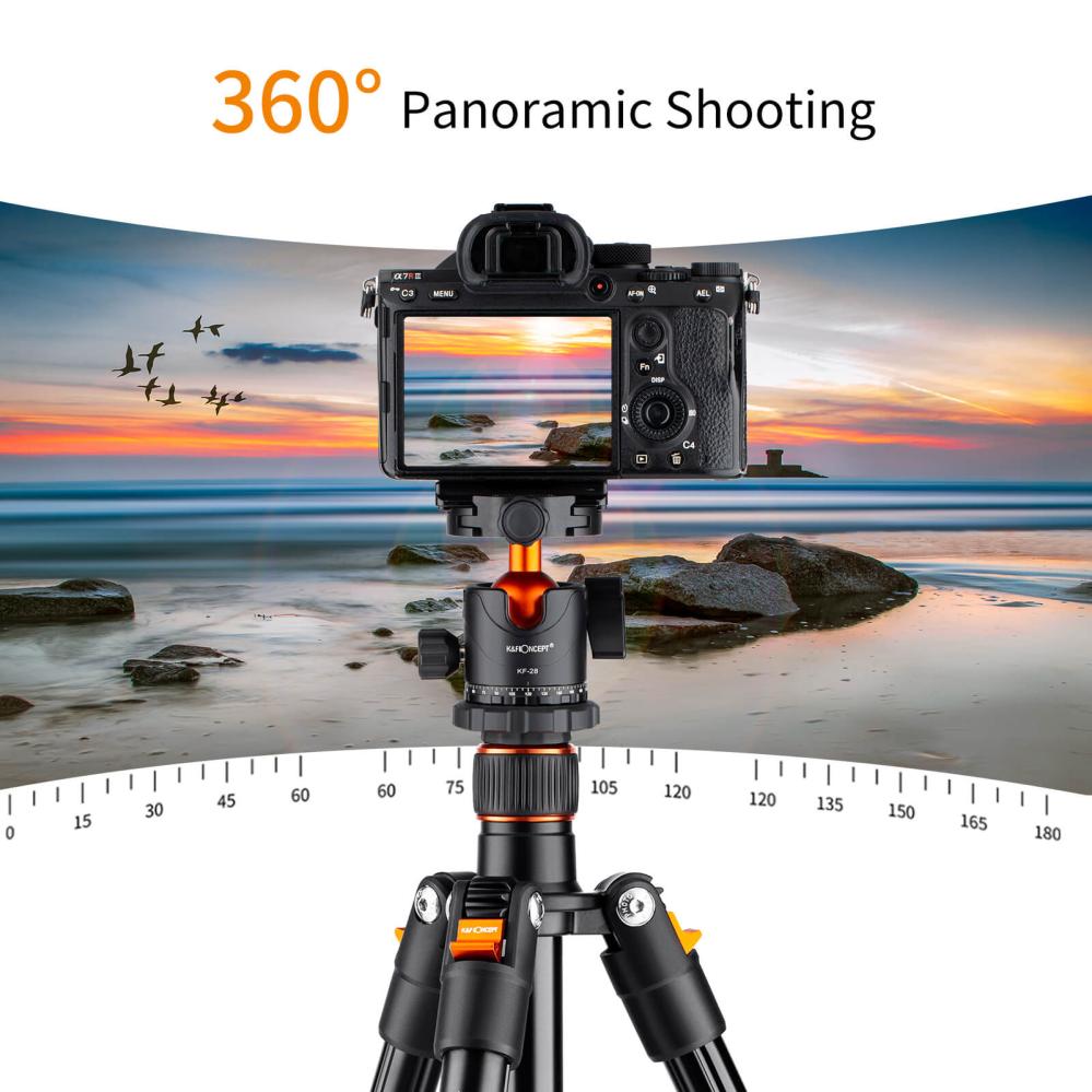 K&F Concept Kamerastativ med Panorama kulled 163cm