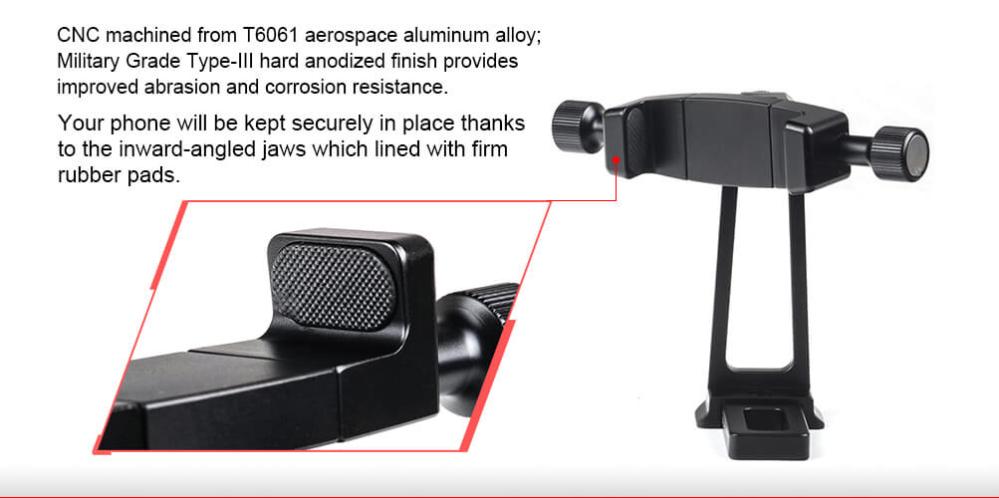 Sunwayfoto Mobilhållare/mobilställ justerbar 360 grader Arca Swiss type