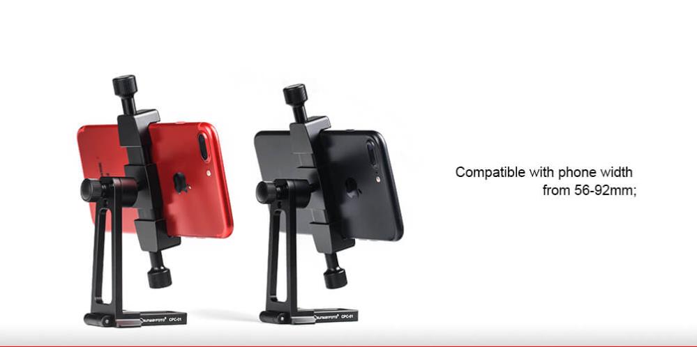 Sunwayfoto Mobilhållare/mobilställ justerbar 360 grader Arca Swiss type