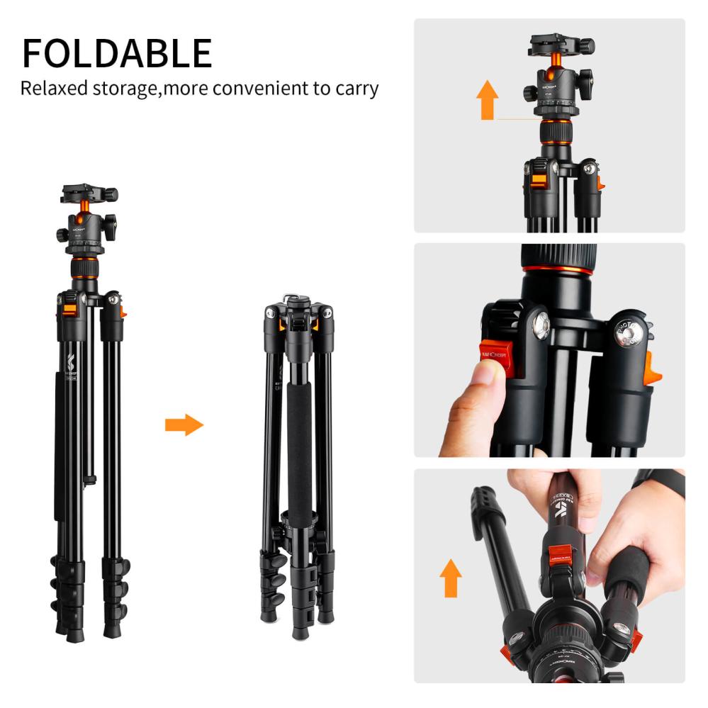 K&F Concept Kamerastativ med Panorama kulled 163cm