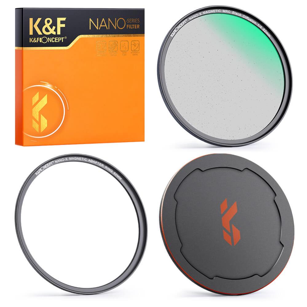 K&F Concept Magnetisk Black Mist 1/4 filter med adapterring & magnetlåg