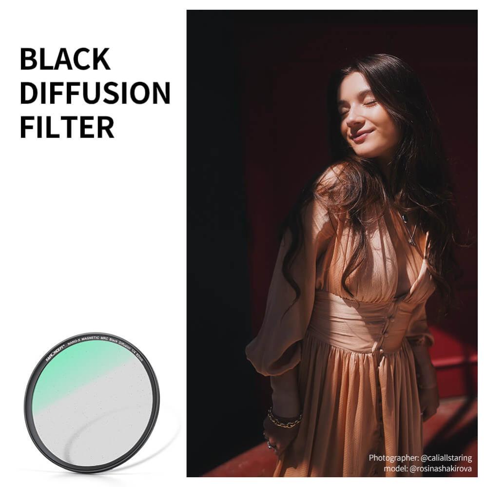 K&F Concept Magnetisk Black Mist 1/4 filter med adapterring & magnetlåg