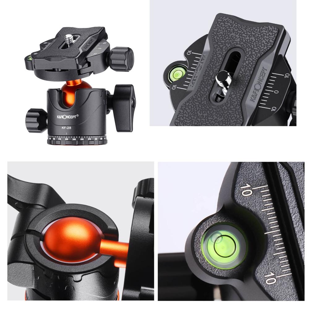 K&F Concept Kamerastativ med Panorama kulled 177cm 15kg