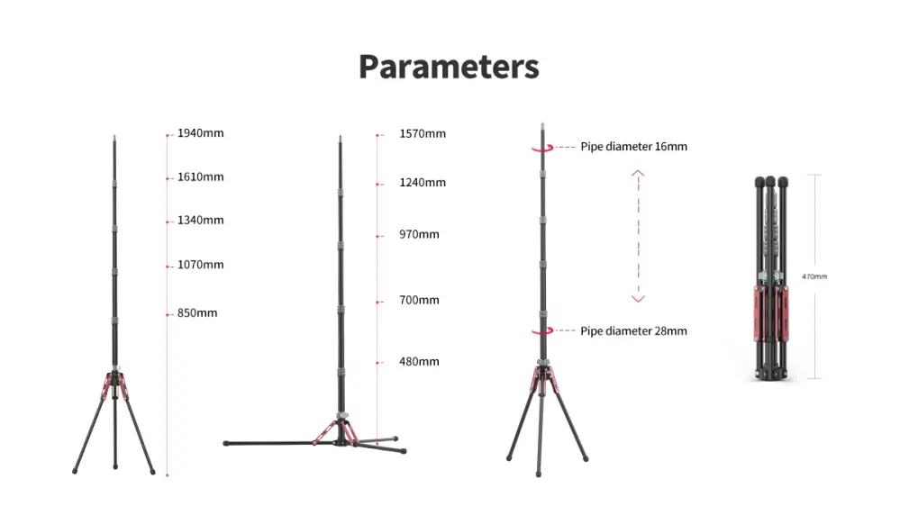 Ulanzi MT-49 – Portabelt kolfiberstativ för belysning och kamera