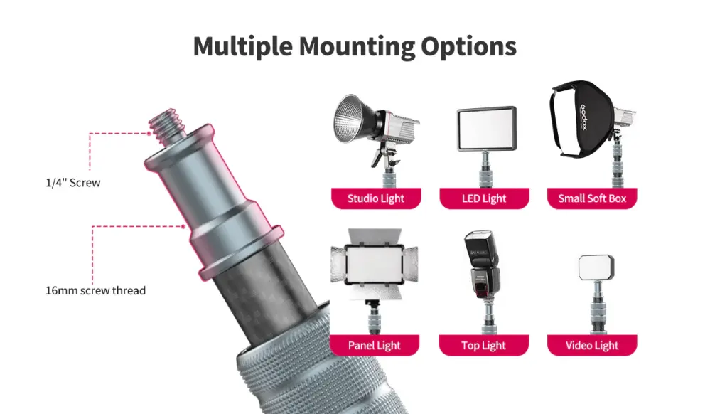Ulanzi MT-49 – Portabelt kolfiberstativ för belysning och kamera