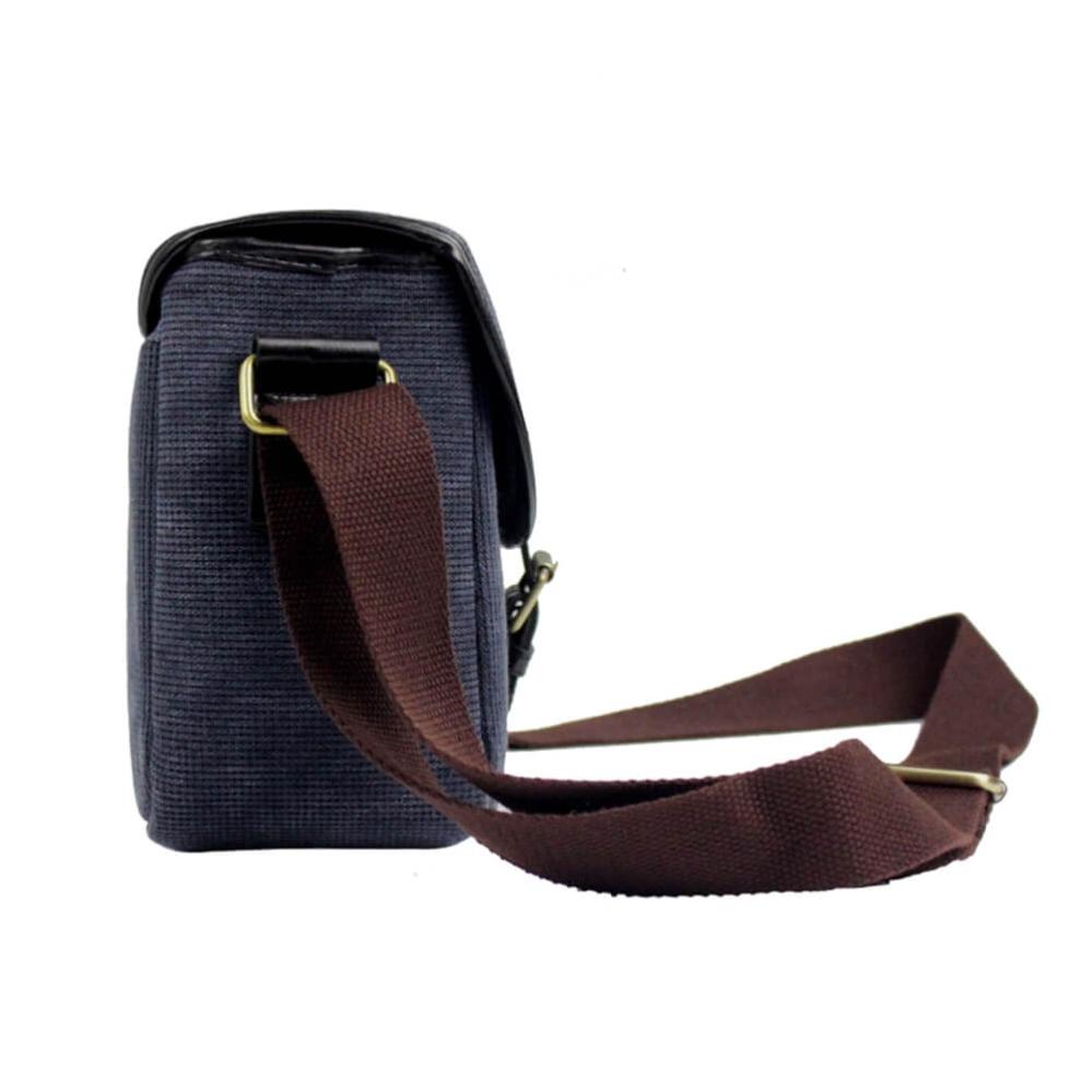 Kameraväska i canvas – grå (25x12x18 cm)