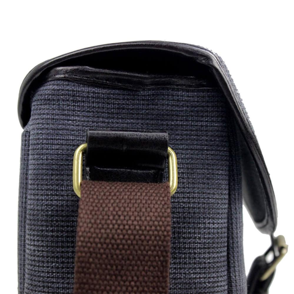 Kameraväska i canvas – grå (25x12x18 cm)