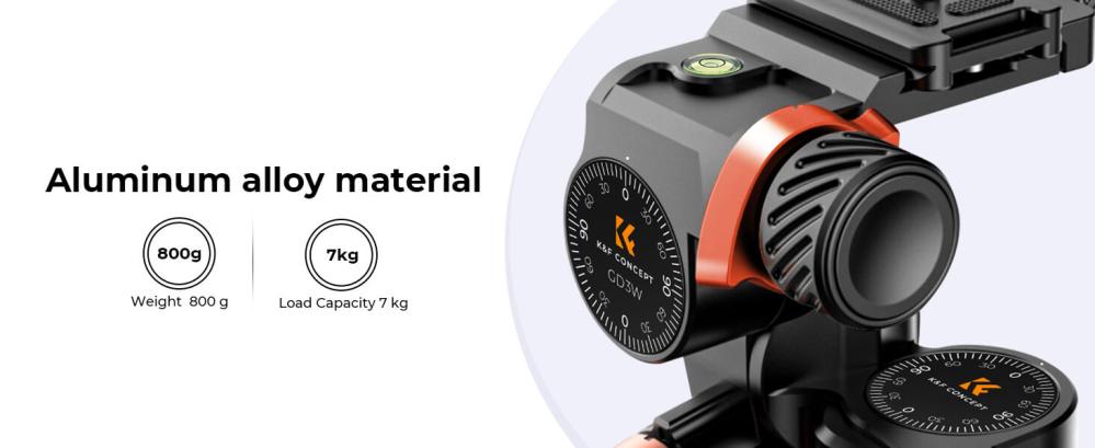 K&F Concept KF31.047 3-vägs Växelhuvud för hög precision