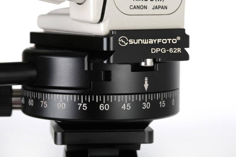 Sunwayfoto DPG-62R hurtigplade 62 mm Arca-Swiss med kantstøtte