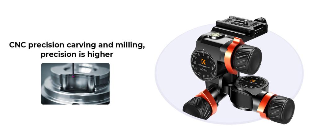 K&F Concept KF31.047 3-vägs Växelhuvud för hög precision