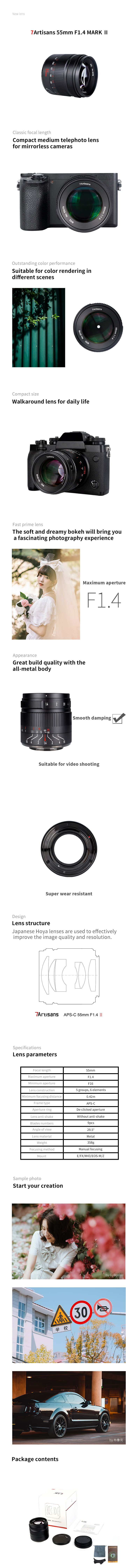 7artisans 55mm f/1.4 II objektiv APS-C