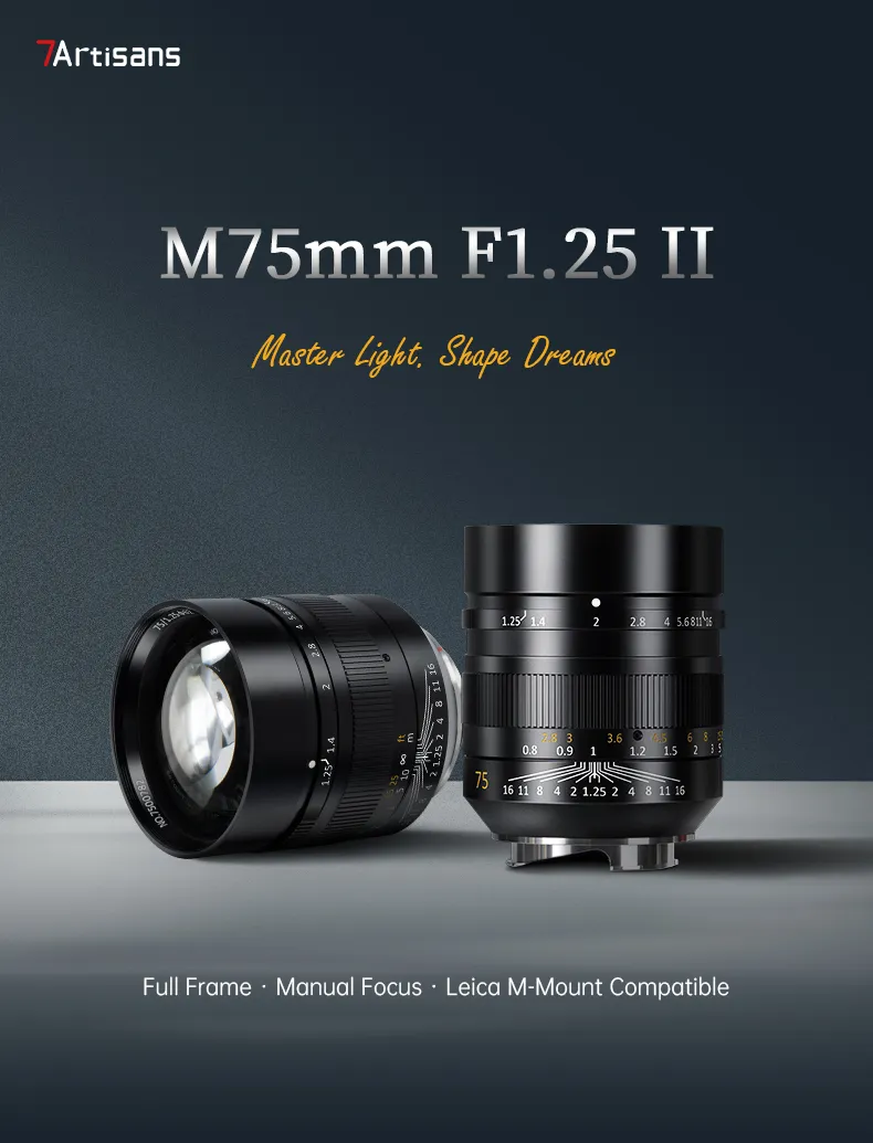 7Artisans 75mm f/1,25 II til Leica M