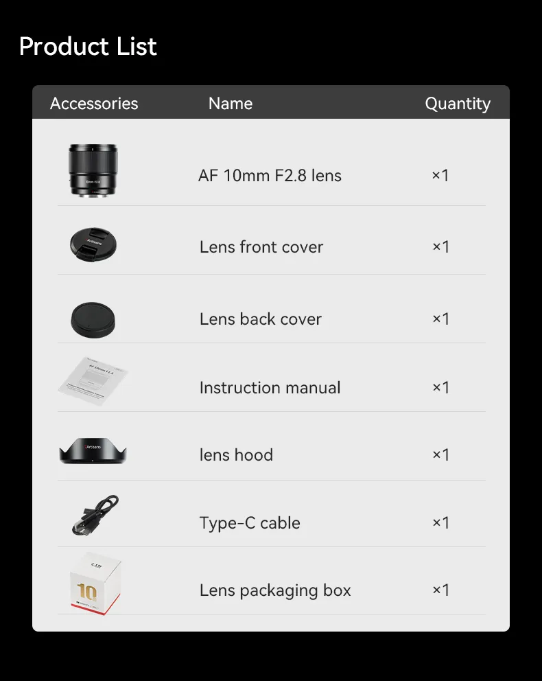 7Artisans AF 10mm f/2.8 objektiv APS-C för Sony E