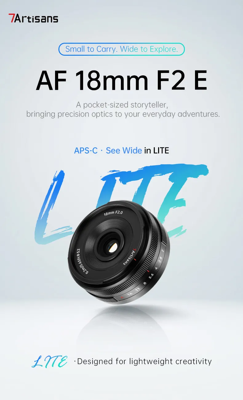 7Artisans AF 18mm f/2 Lite til Fujifilm X (APS-C)
