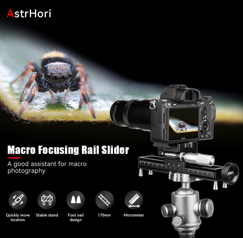AstrHori AH-MGA170 makroskinne med præcis fokusjustering på 0,05 mm