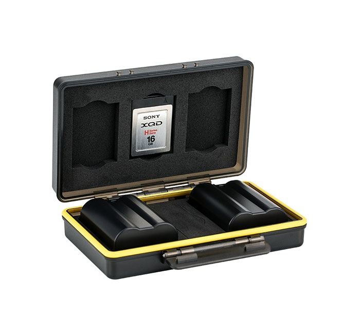 JJC Batteri & minneskortask 3xXQD olika batterimodeller