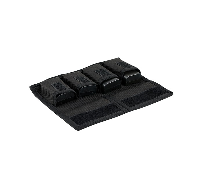 JJC fodral för 4 kamerabatterier och 4 minneskort (SD, XQD, CF).