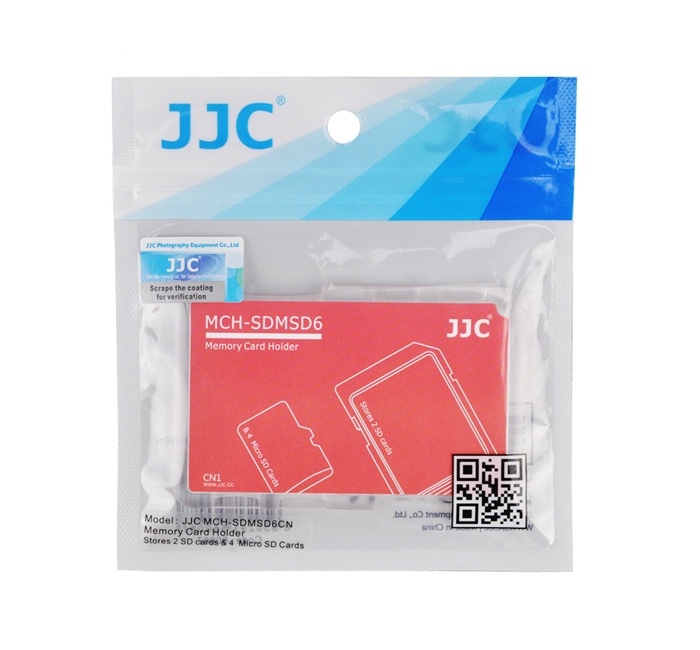 JJC Minneskorthållare röd för 2xSD 4xMSD kreditkortformat