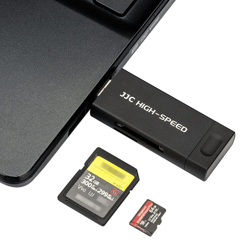 JJC Minneskortläsare 3i1 USB 3.1 för SD/SDHC/SDXC minneskort