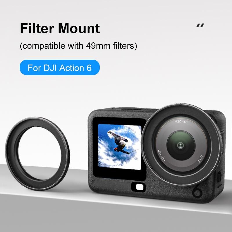 Puluz filterholder i aluminium til DJI Osmo Action 6 – 49 mm