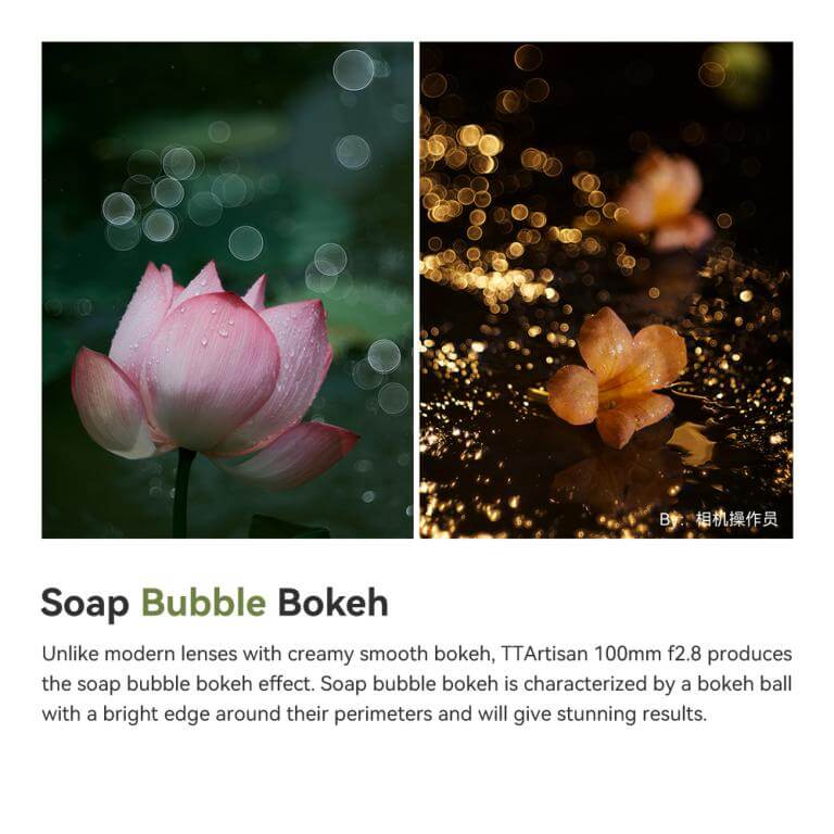 TTArtisan 100mm f/2.8 objektiv Soap Bubble Bokeh M42-fattning
