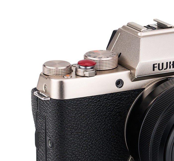 JJC Mjuk avtryckarknapp självhäftande Mörkröd Konvex