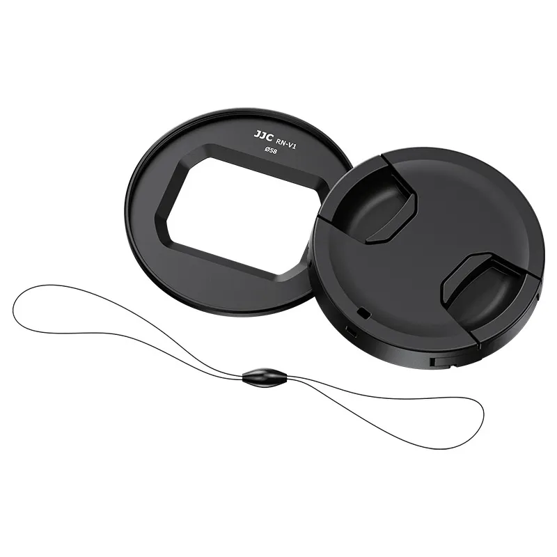 JJC 2-i-1 filteradapter 58 mm og objektivdæksel til Canon PowerShot V1