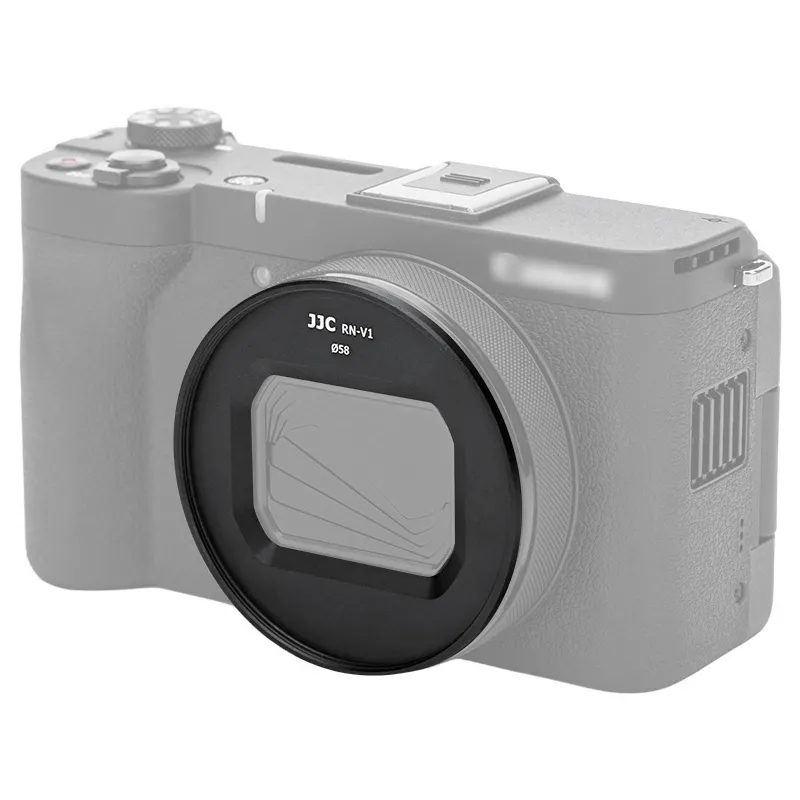 JJC 2-i-1 filteradapter 58 mm og objektivdæksel til Canon PowerShot V1