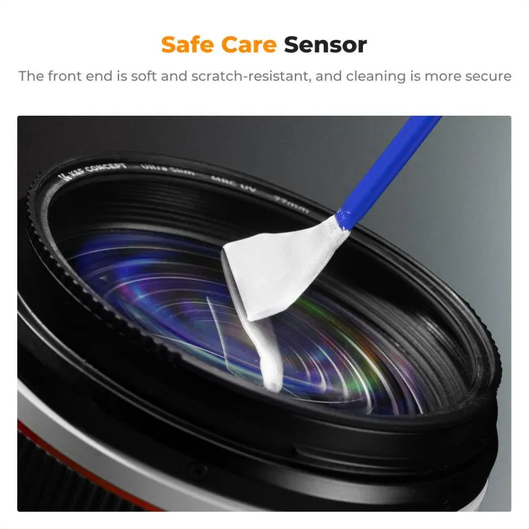K&F Concept 10st Rengöringsstickor & rengöringsvätska för APS-C bildsensor