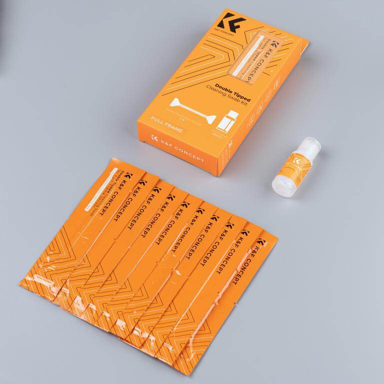 K&F Concept 10st Rengöringsstickor & rengöringsvätska för Fullformat