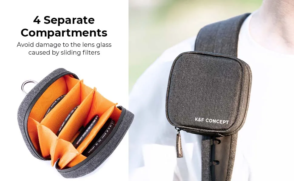 K&F Concept filteretui til 4 kamerafiltre op til 95 mm