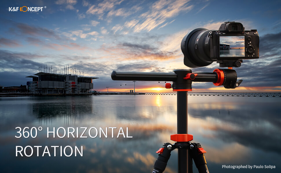 K&F Concept Kamerastativ med kulled & fällbar mittpelare 185cm