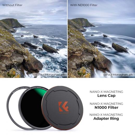 K&F Concept Magnetisk ND1000-filter med adapterring & objektivdæksel