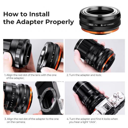K&F Concept Objektivadapter IV Pro till M42-objektiv för Fujifilm X