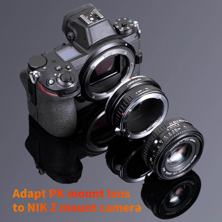 K&F Concept Objektivadapter till Pentax K objektiv för Nikon Z kamerahus