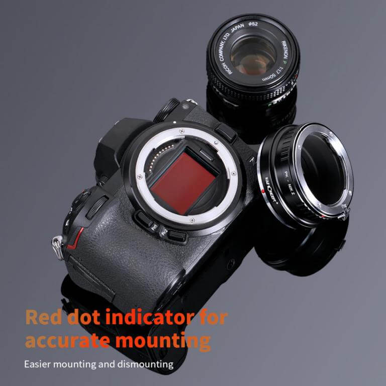 K&F Concept Objektivadapter till Pentax K objektiv för Nikon Z kamerahus