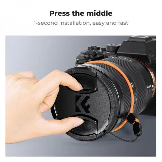 K&F Concept step-up-ring 42–49 mm med objektivdæksel til Ricoh GR-serien