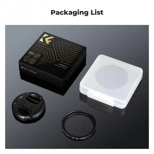 K&F Concept step-up-ring 42–49 mm med objektivdæksel til Ricoh GR-serien