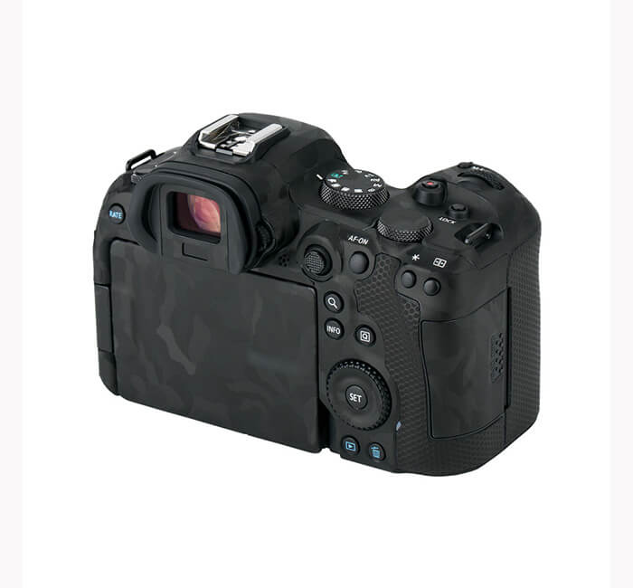 Kiwifotos Skin för Canon EOS R6 - Svart kamoflage