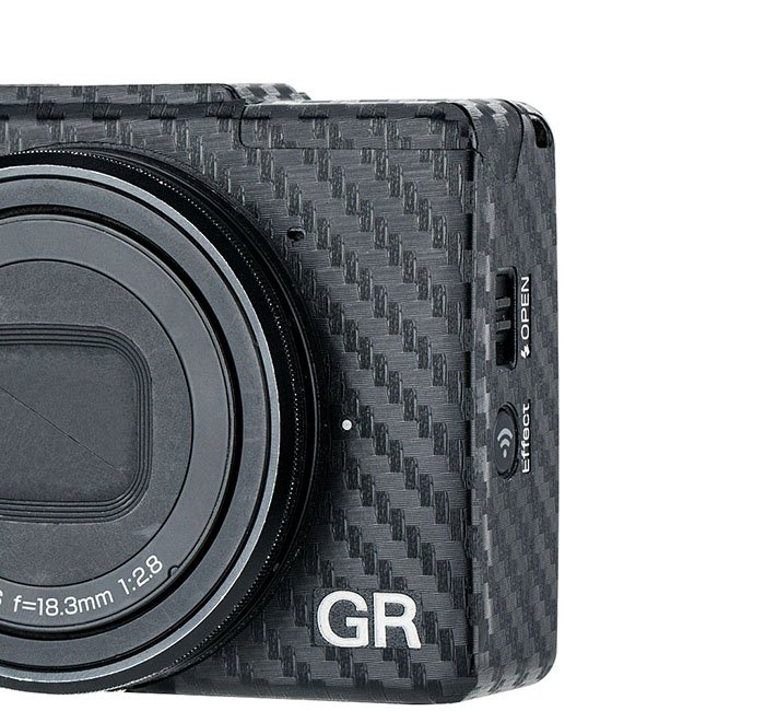Kiwifotos Skin för Ricoh GR II - Svart kolfiberfilm
