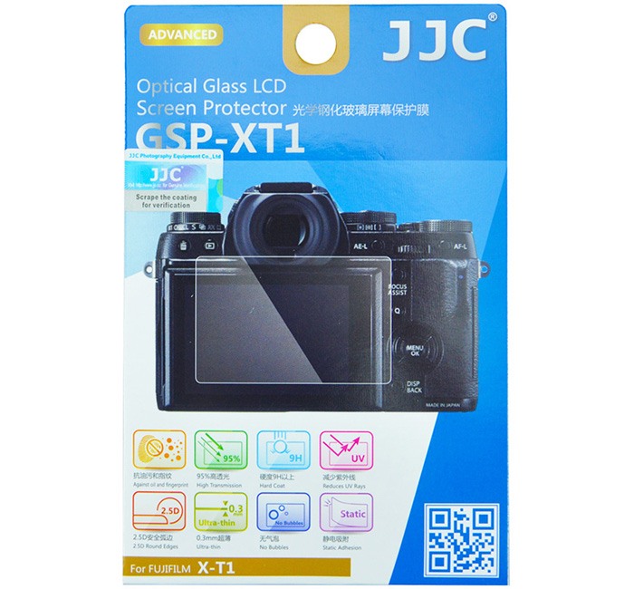 JJC Skärmskydd för Fujifilm X-T1/X-T2 optiskt glas 9H