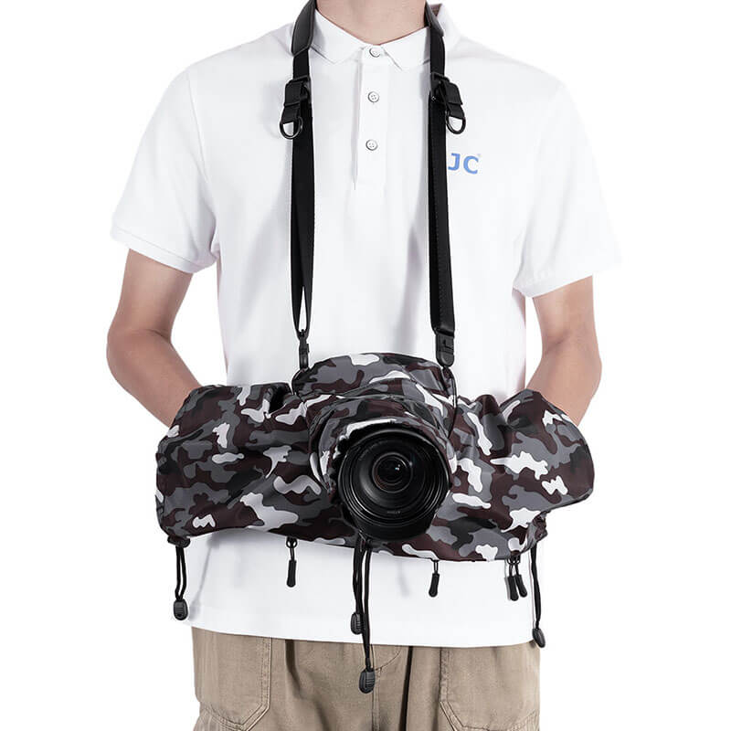 JJC RC-S Kameraregnskydd kamoflage för spegellösa kameror med objektiv