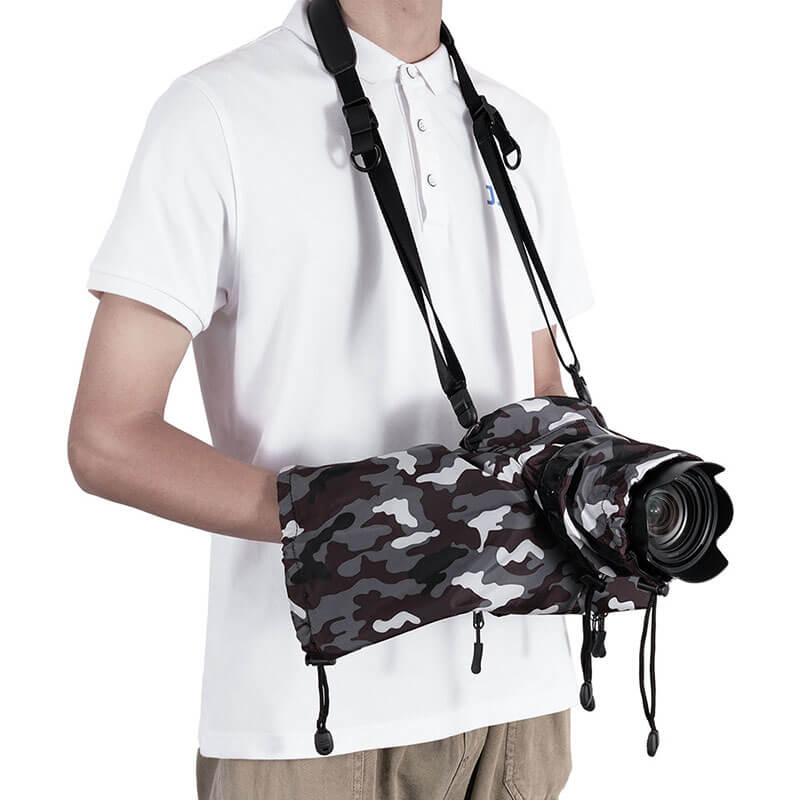 JJC RC-S Kameraregnskydd kamoflage för spegellösa kameror med objektiv