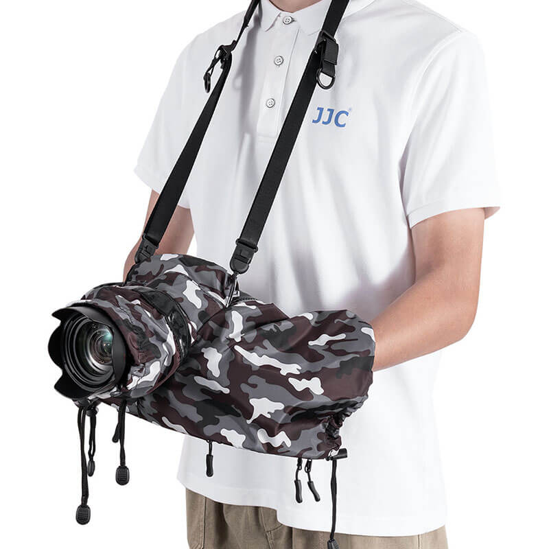 JJC RC-S Kameraregnskydd kamoflage för spegellösa kameror med objektiv