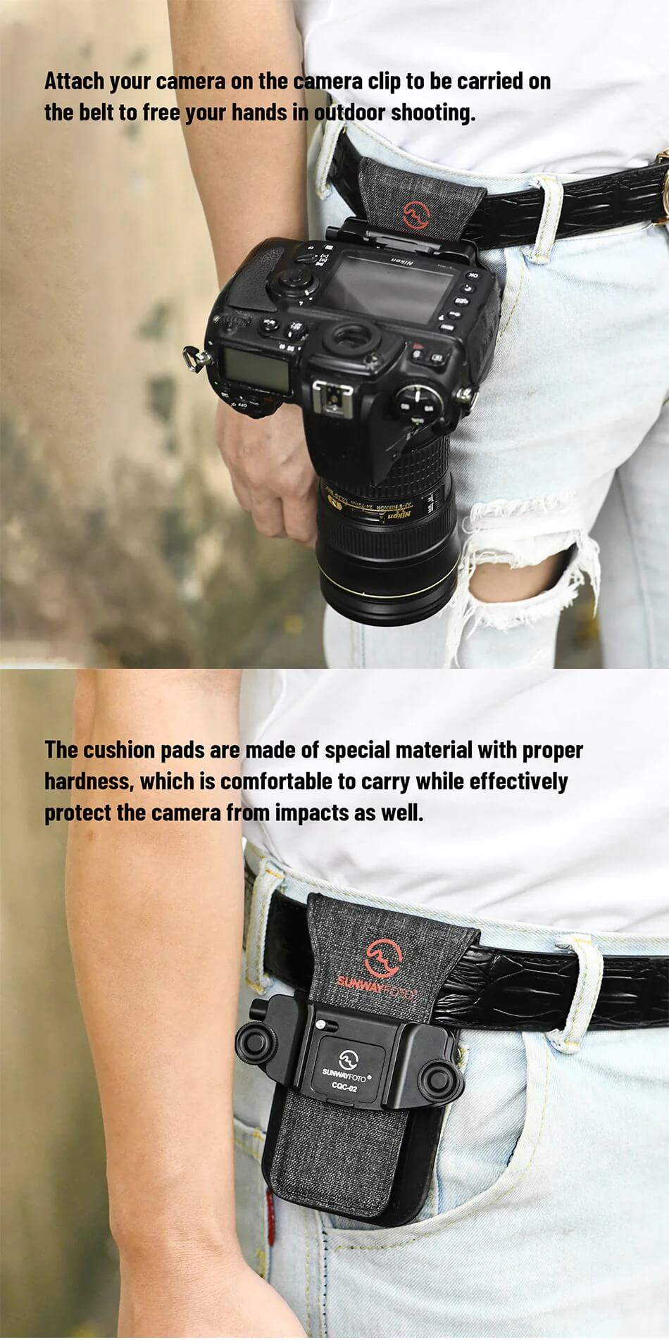 Sunwayfoto CQCP-01 Fästdyna för kamerahölster/Camera Clip