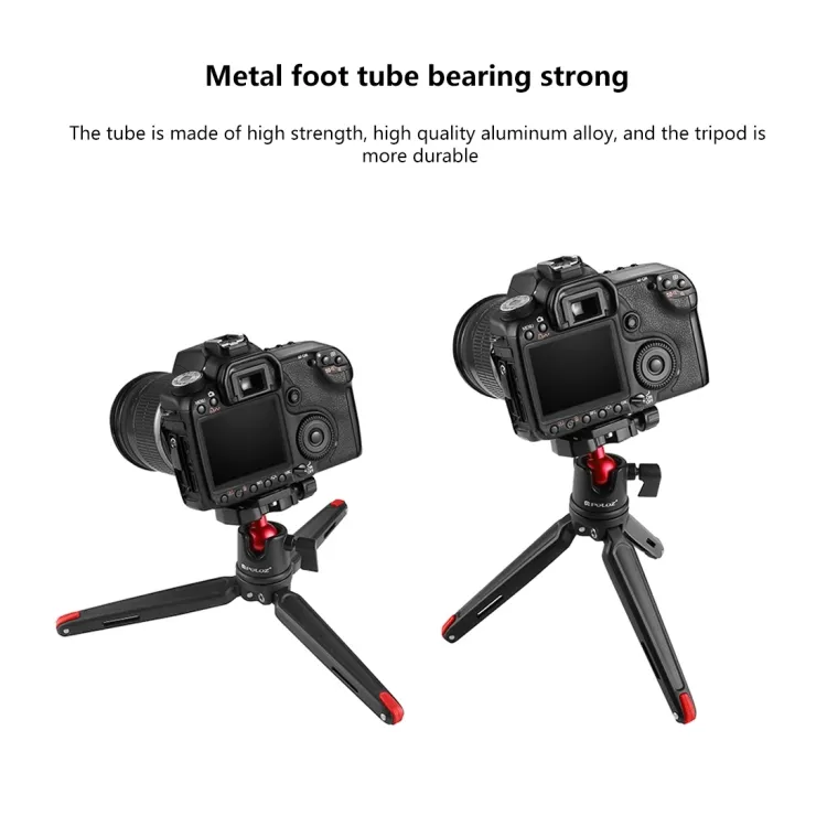 Puluz mini bordstativ med kuglehoved – justerbar højde 11–21 cm