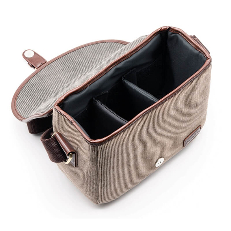 Kameraväska i canvas – khaki (25×12×18 cm)