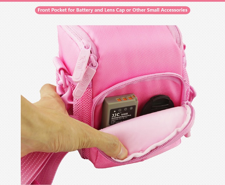 Kiwifotos KCC-001 kameraväska rosa för spegellösa kameror